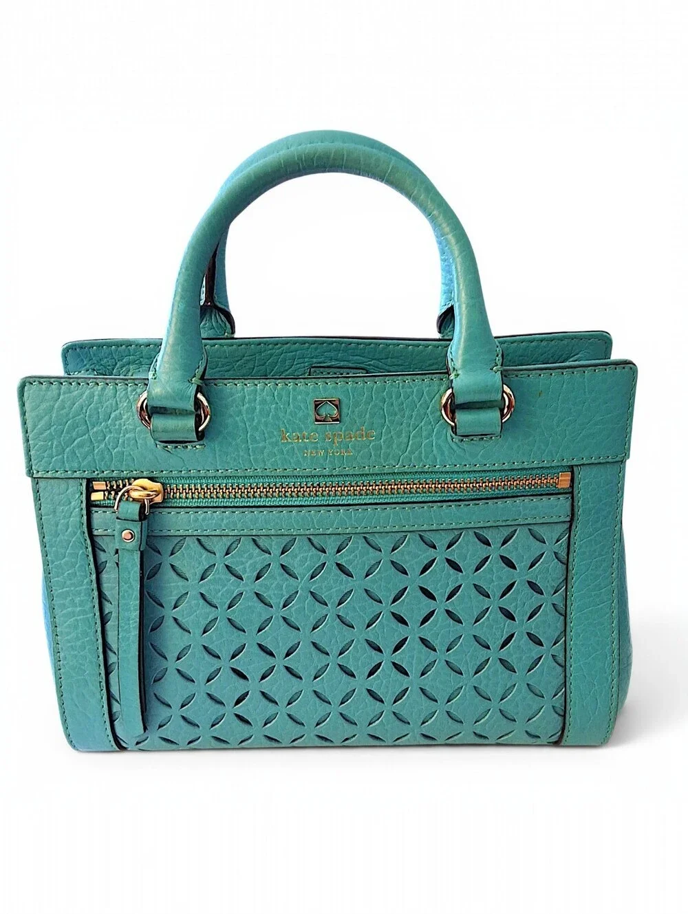 Kate Spade New York Turquoise Pebbled Leather Satchel Crossbody 💙